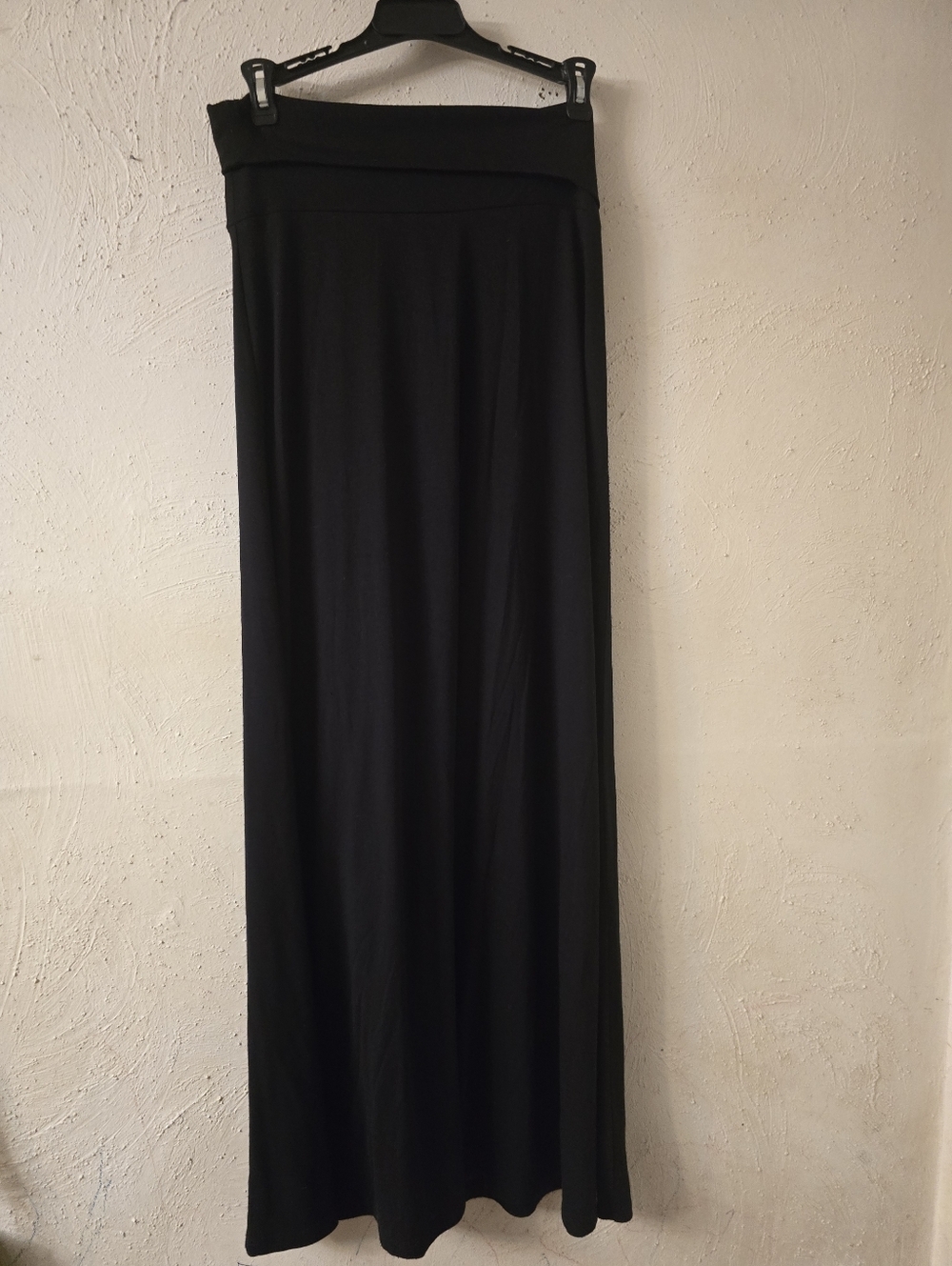Versona Black Fold-Over Waist Maxi Skirt